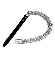 Kettenhalsband mit Lederband Kettenhalsband mit Lederband